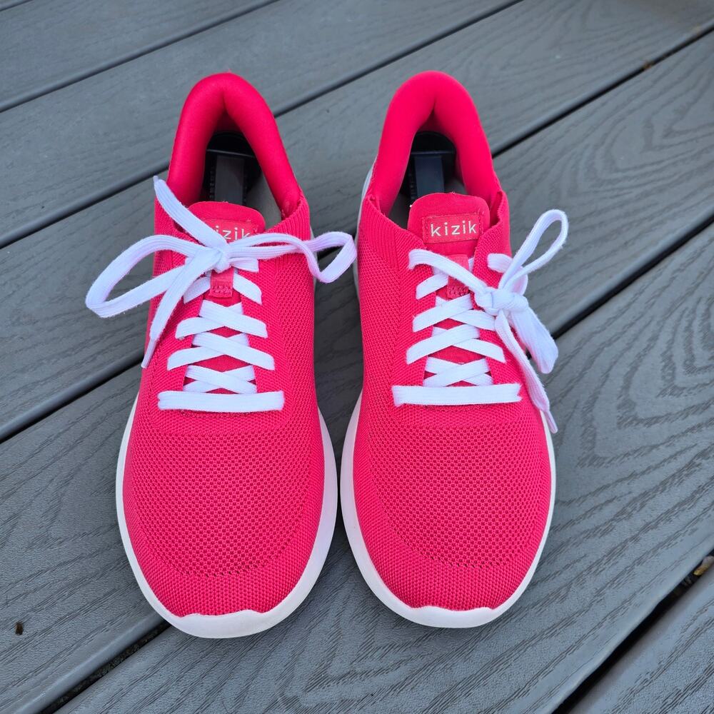 Kizik Women's Athens Hands Free Slip On Hot Pink Mesh Running Shoes, Sz 9 Wide